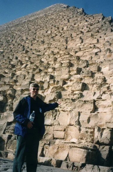 Adam at the base of the Great Pyramid