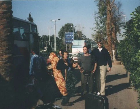 Arriving at the hotel in Cairo